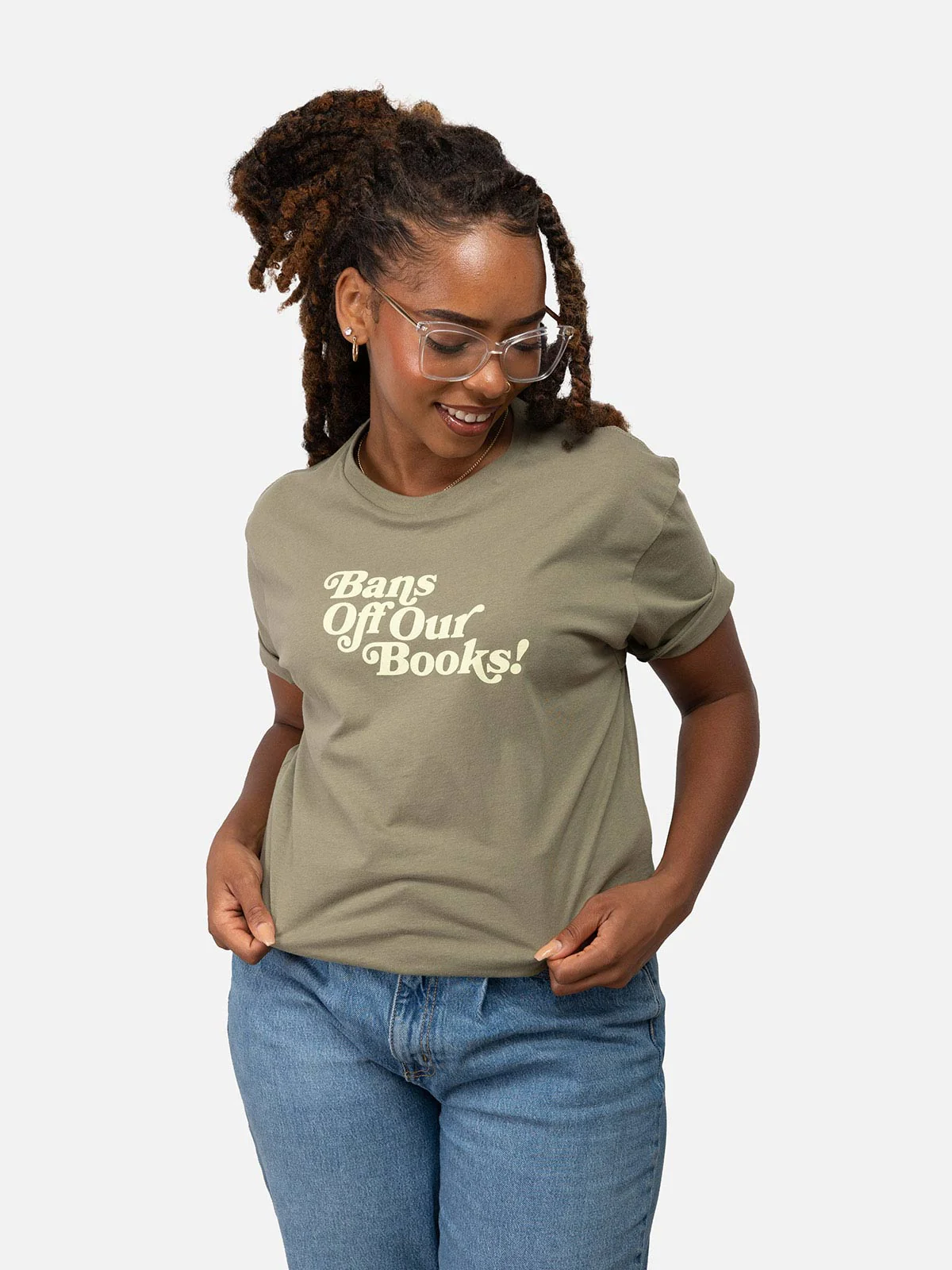 Bans Off Our Books Unisex T-Shirt (Green) - Image 3