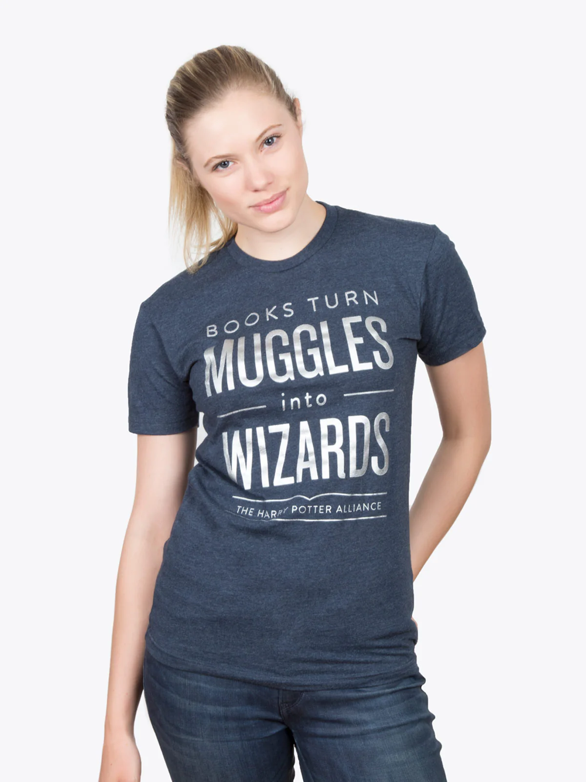 Books Turn Muggles into Wizards Unisex T-Shirt - Image 3