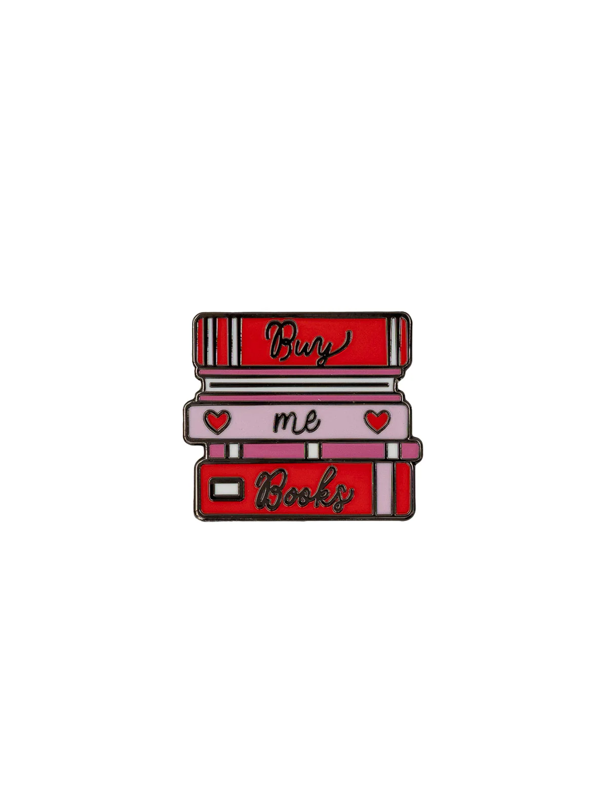 Buy Me A Book Stack enamel pin - Image 2