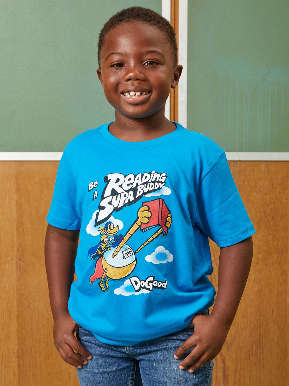 Dog Man: Be a Reading Supa Buddy Kids' T-Shirt - Image 2