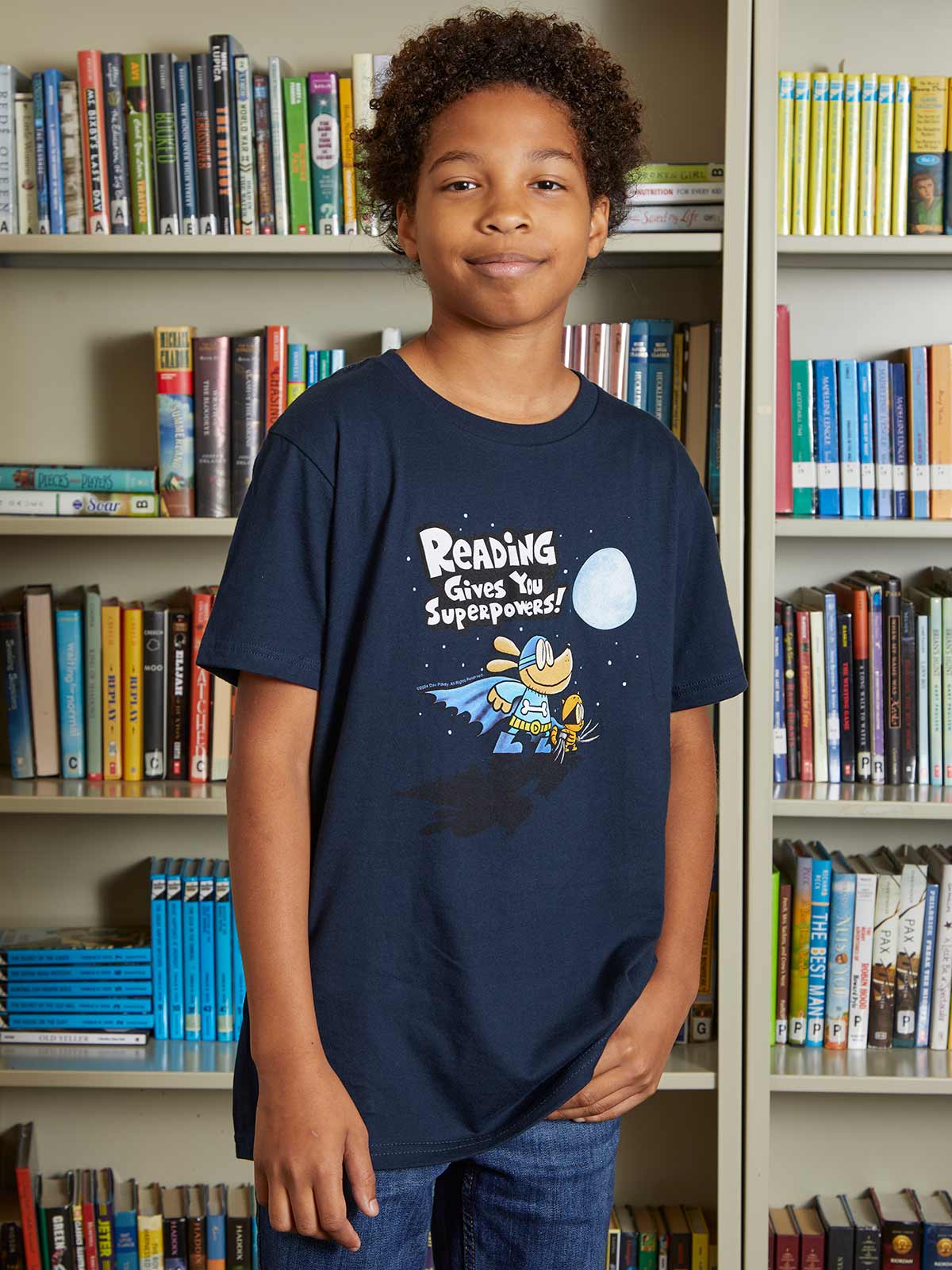 Dog Man: Reading Gives You Superpowers Kids' T-Shirt - Image 2