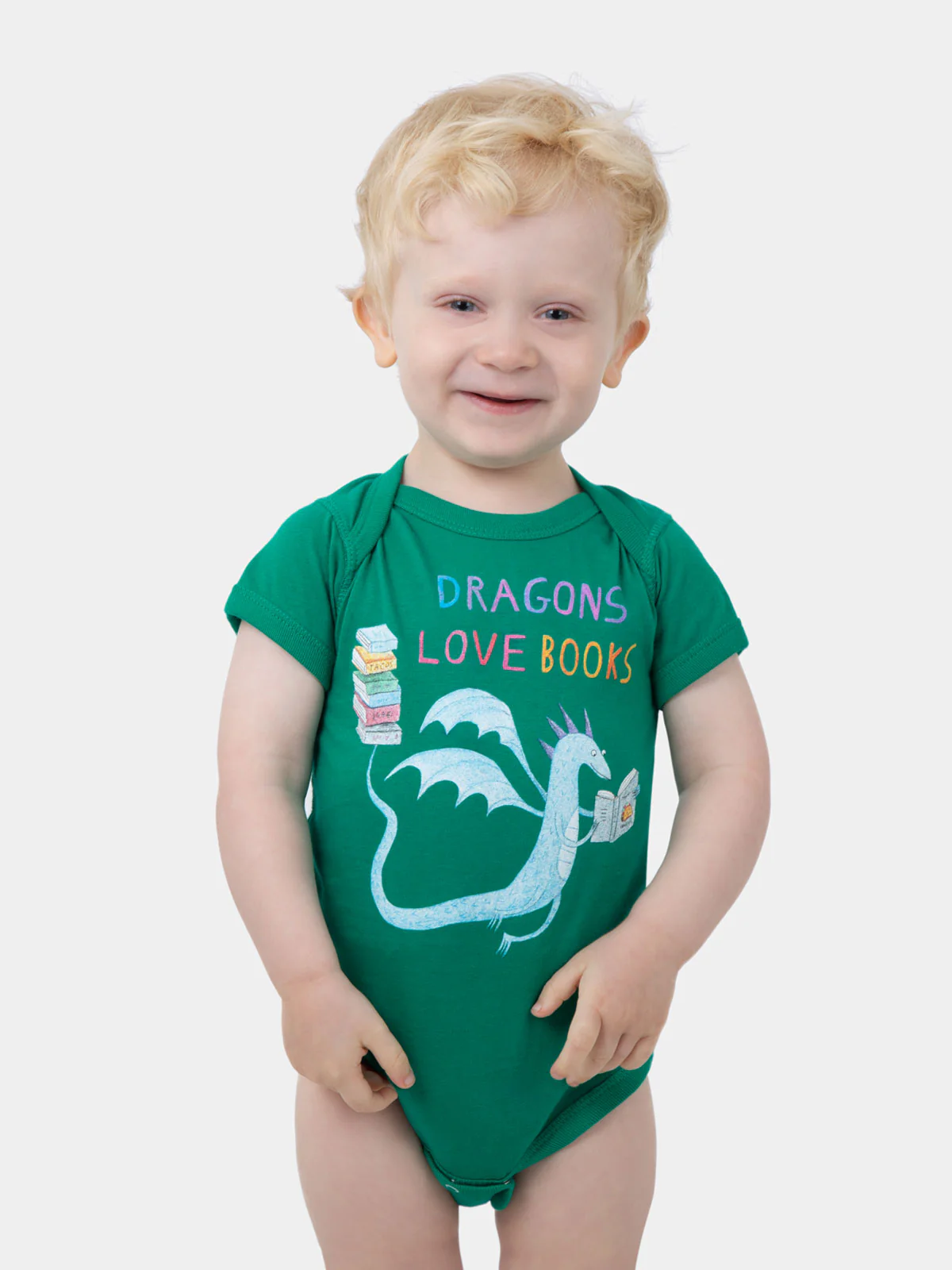 Dragons Love Books baby bodysuit - Image 2