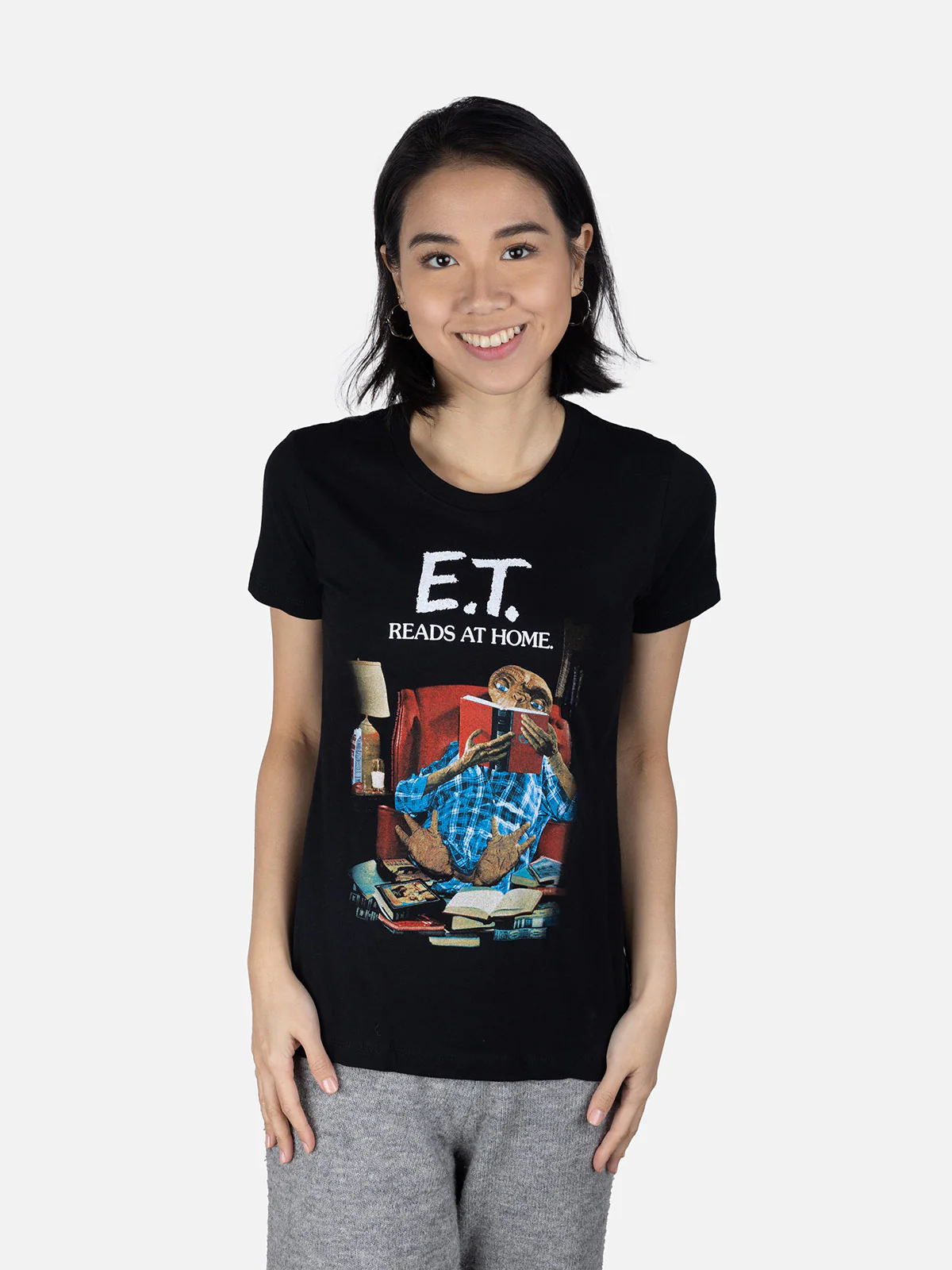E.T. Reads at Home Women's Crew T-Shirt - Image 2