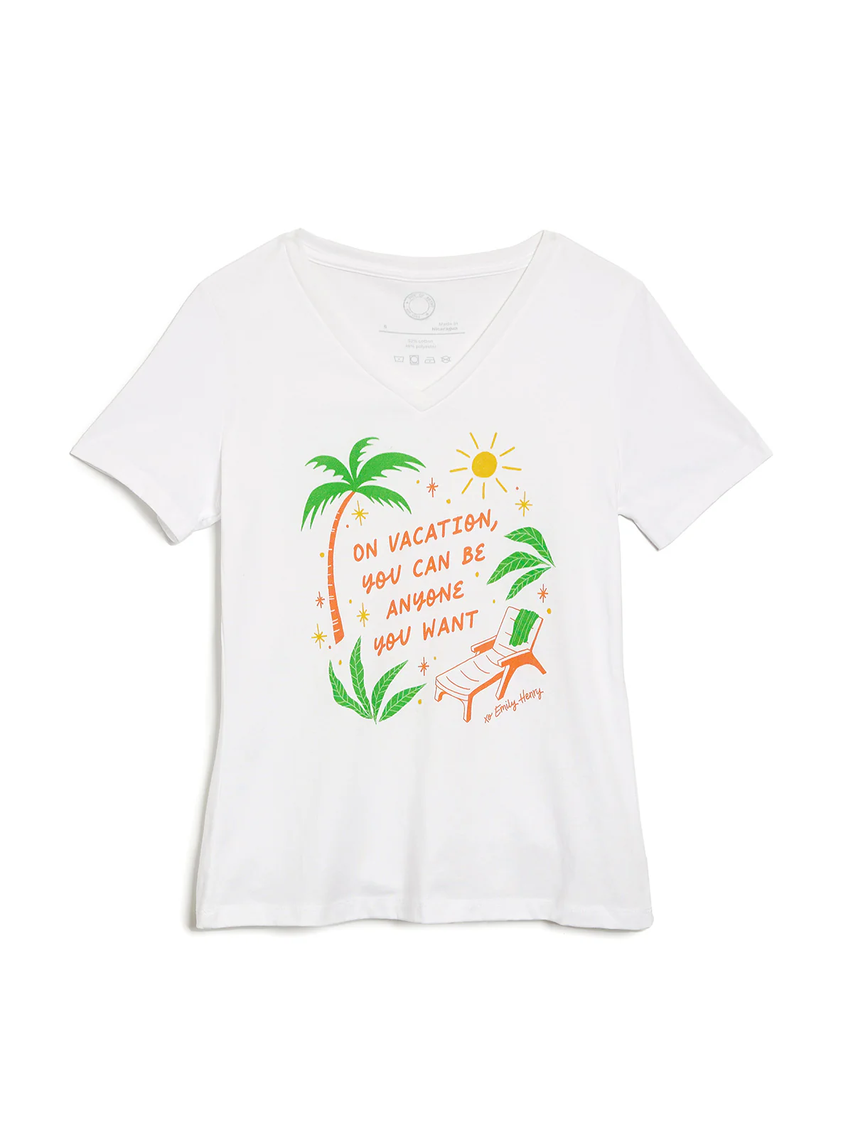 Emily Henry: On Vacation You Can Be Anyone Women's V-Neck T-Shirt (Print Shop)