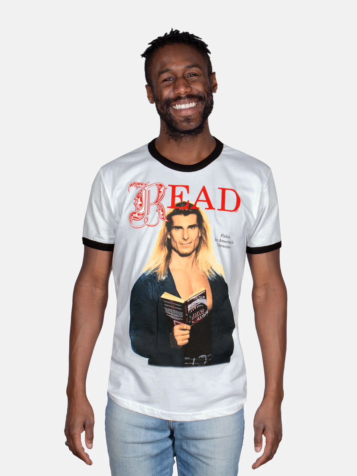 Fabio READ Unisex Ringer T-Shirt - Image 2
