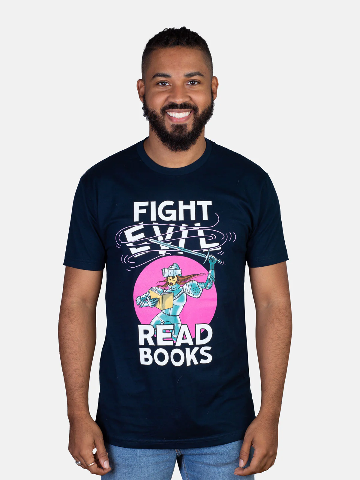 Fight Evil, Read Books Unisex T-Shirt (2021) - Image 2