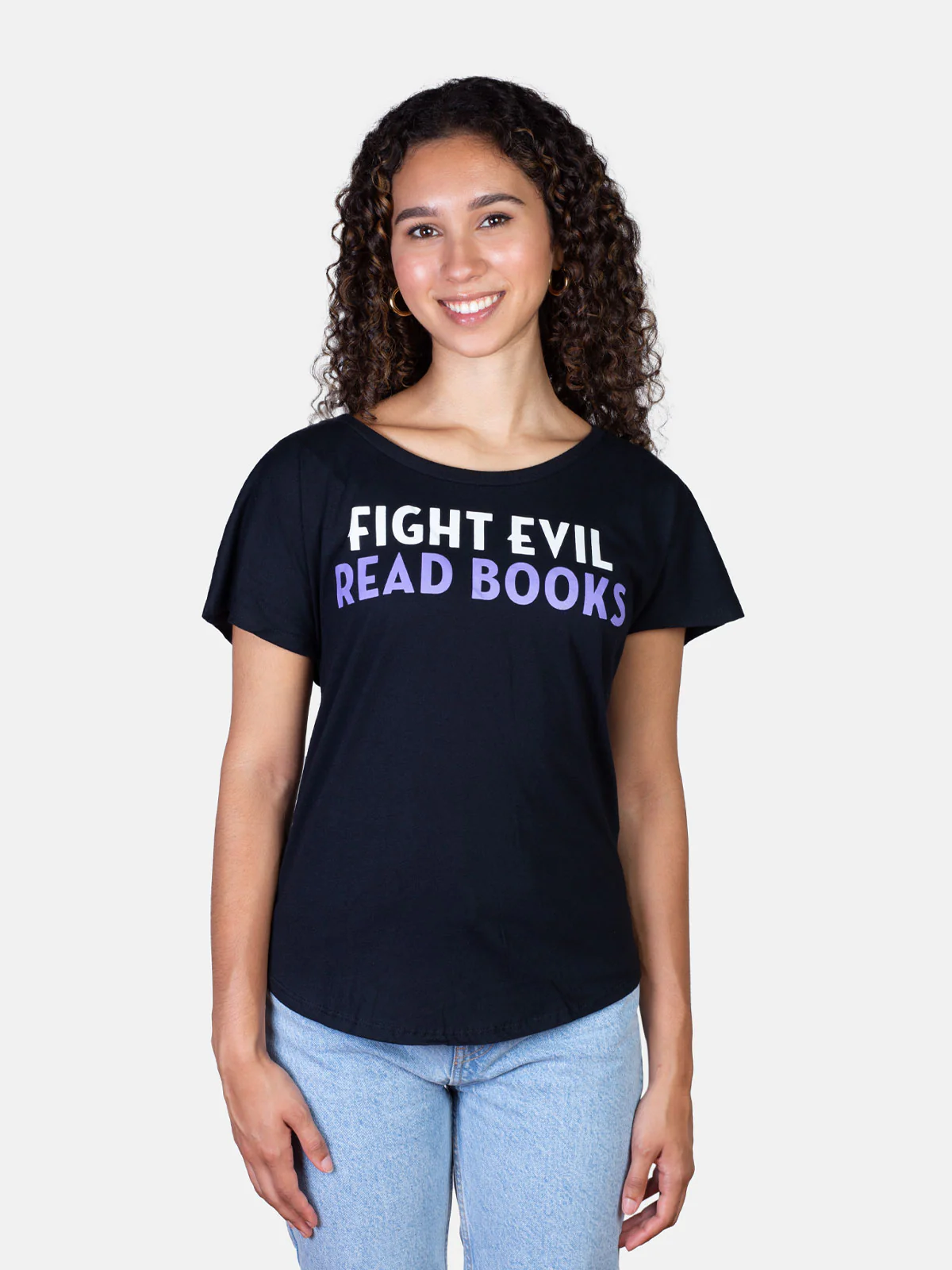 Fight Evil, Read Books Women’s Relaxed Fit T-Shirt - Image 2