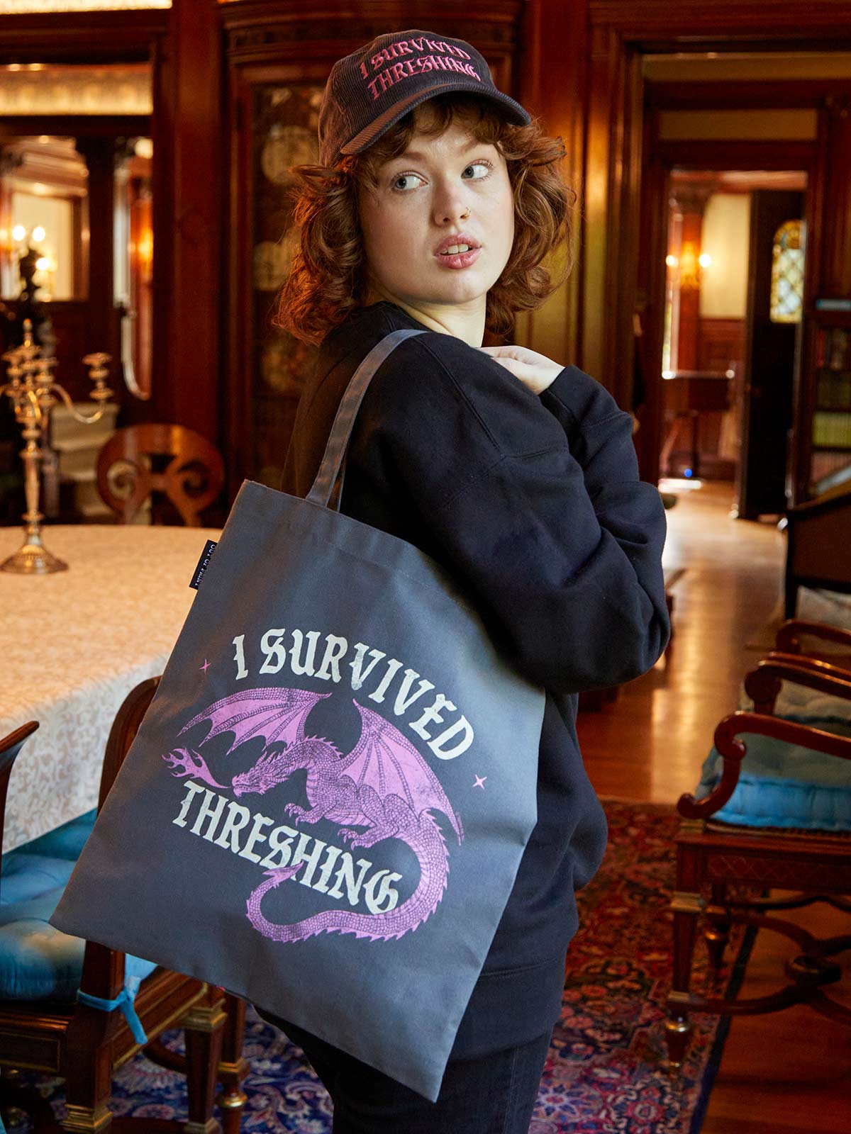 Fourth Wing: I Survived Threshing tote bag - Image 2