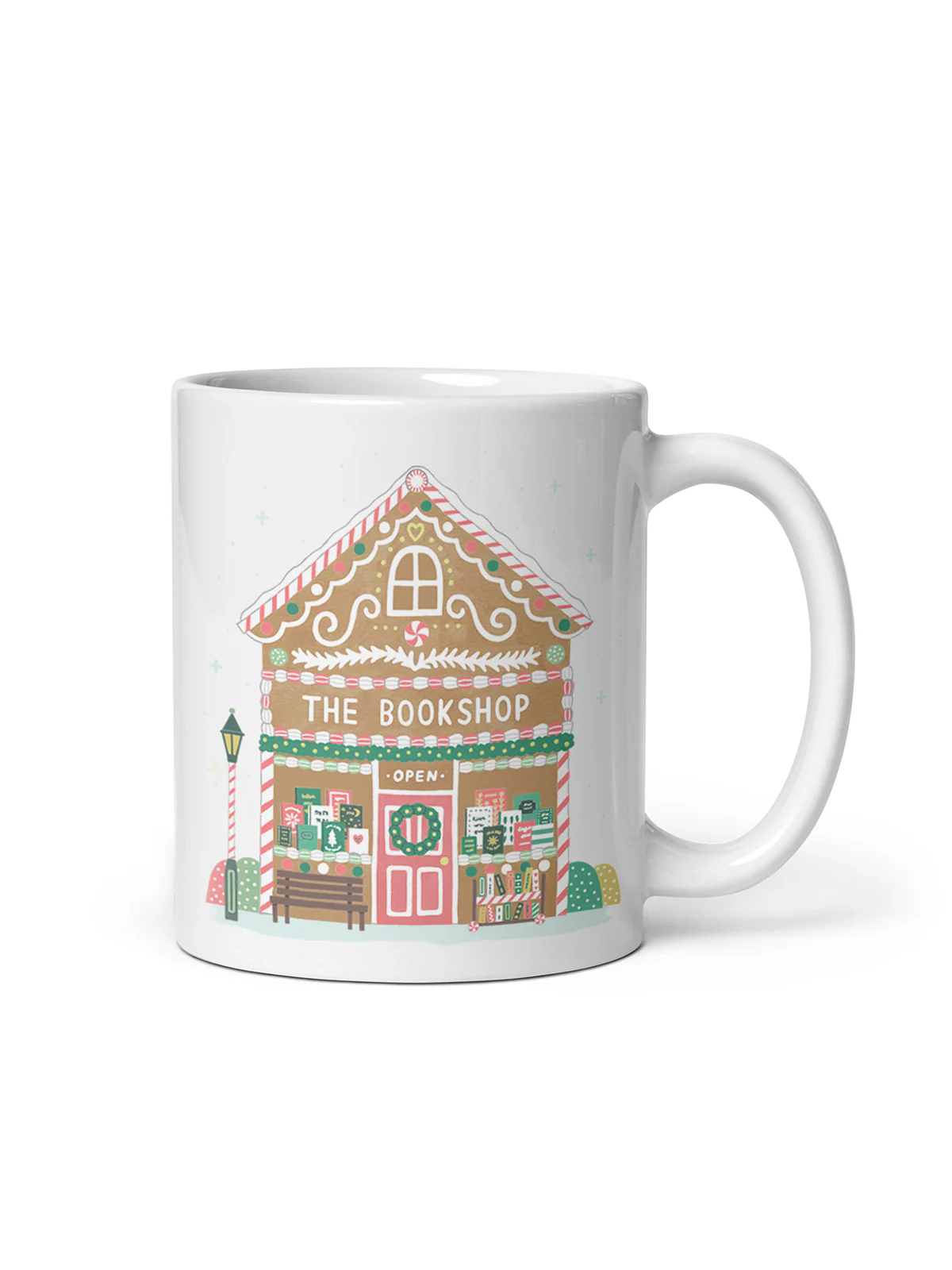 Gingerbread Bookshop Mug (Print Shop) - Image 2