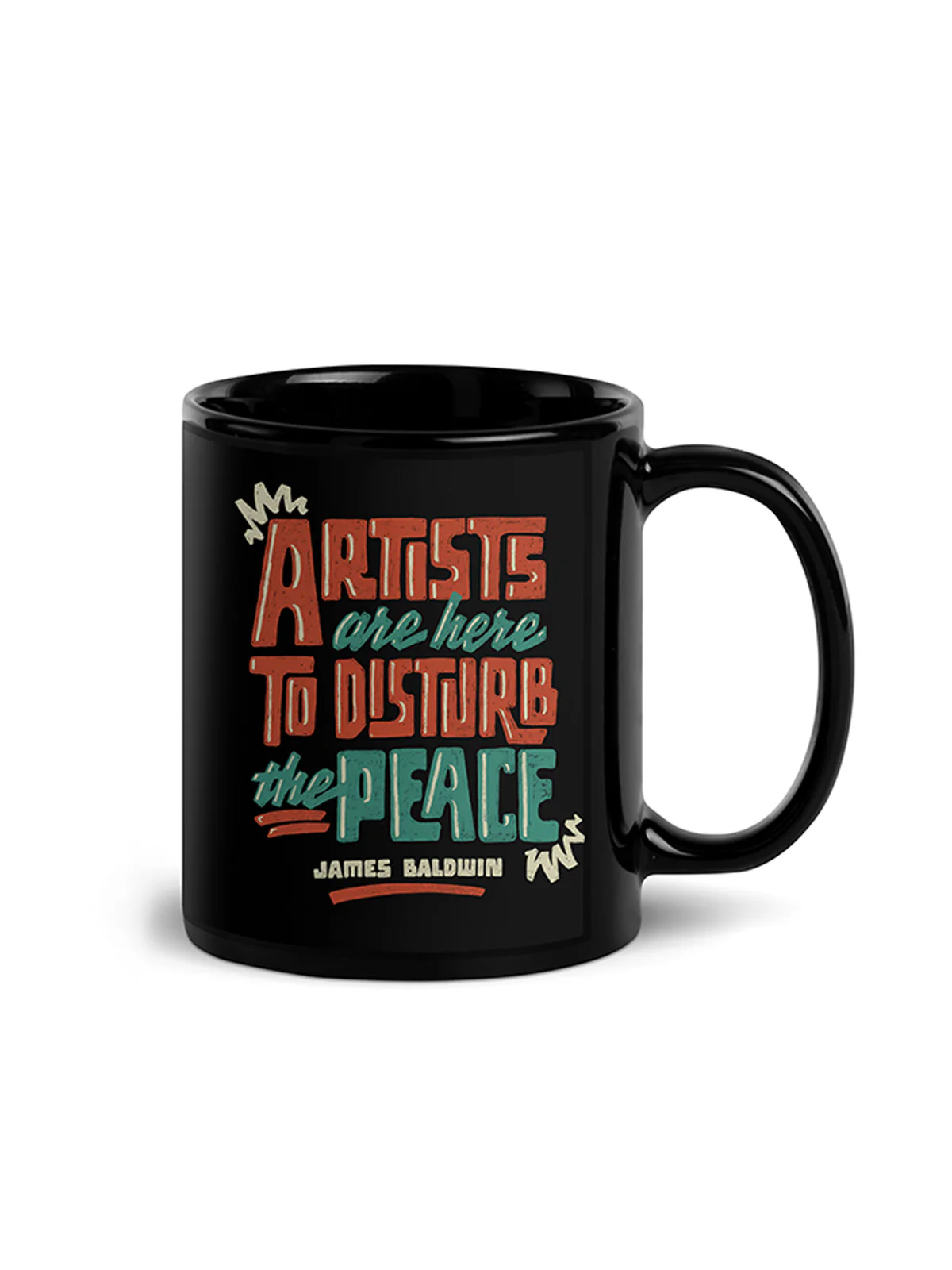 James Baldwin - Artists Are Here to Disturb the Peace Mug (Print Shop) - Image 2