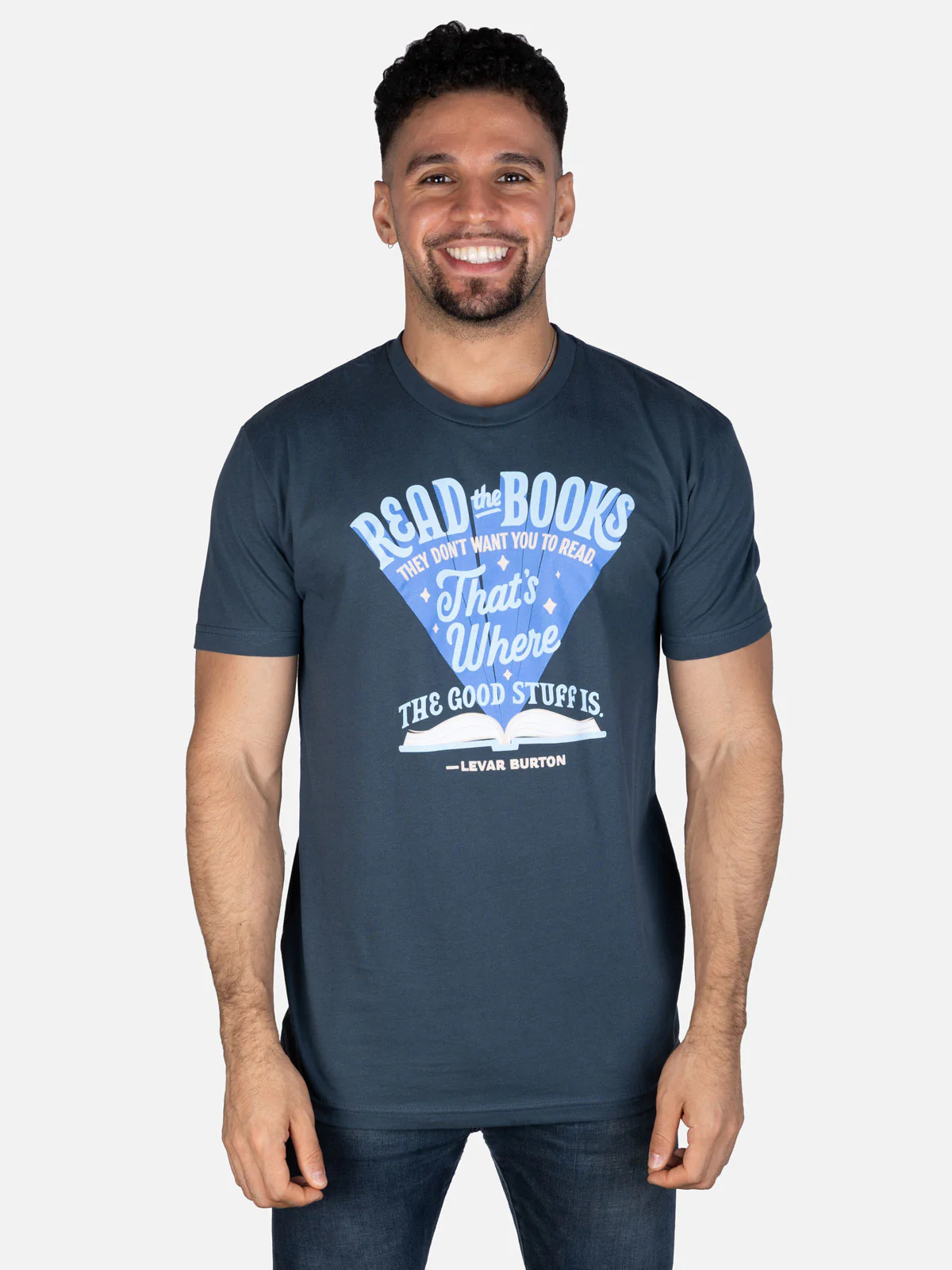 LeVar Burton "Read the Books They Don't Want You to Read" Unisex T-Shirt - Image 2