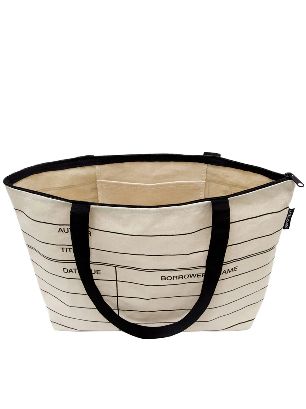 Library Card zippered market tote - Image 3