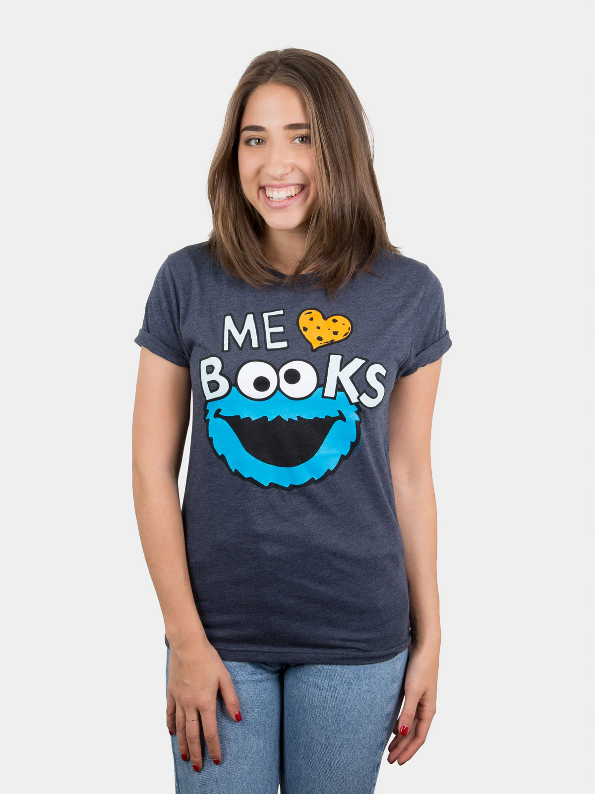 Sesame Street Cookie Monster - Me Love Books Unisex T-Shirt - Image 3