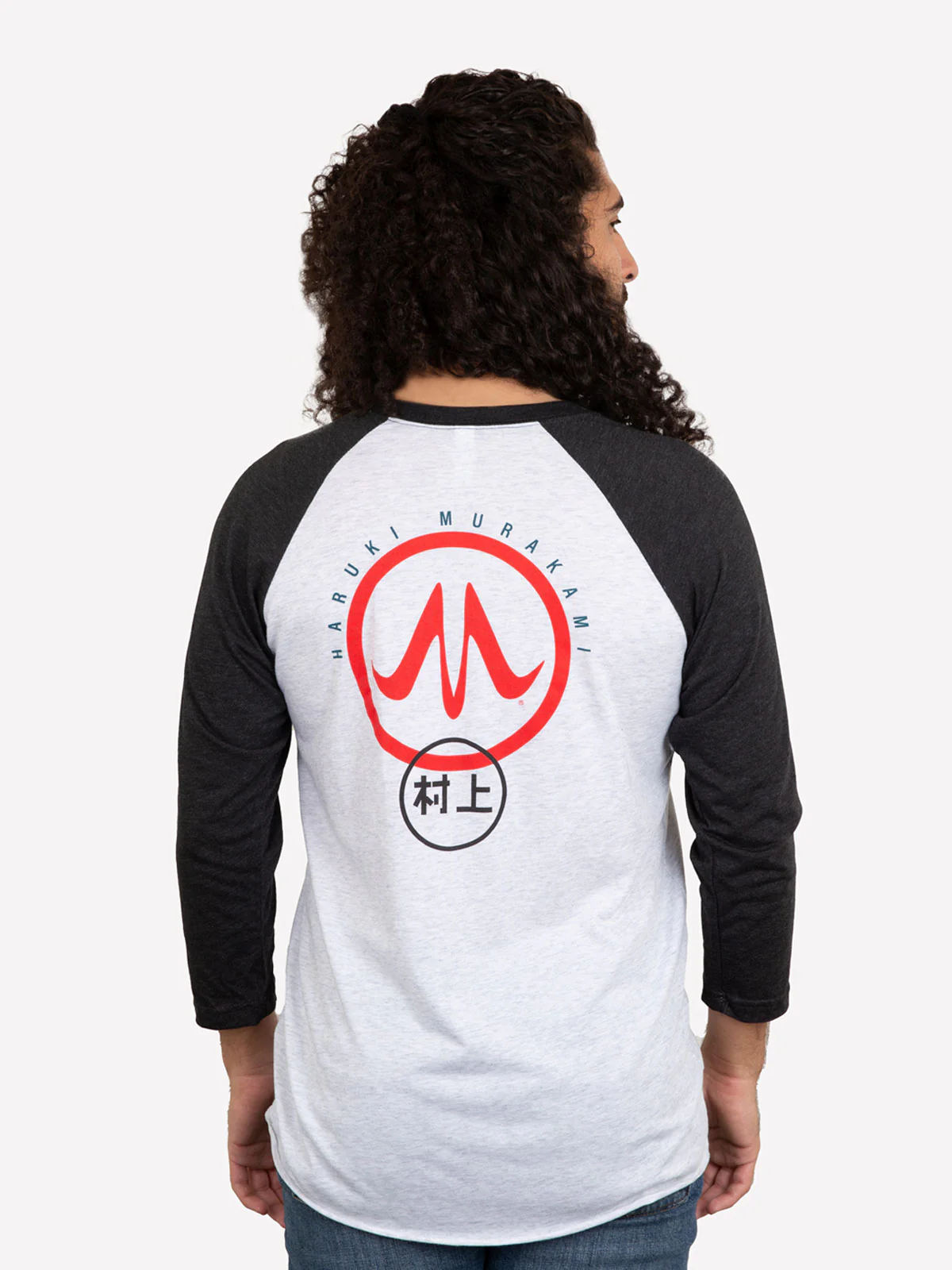 Haruki Murakami Logo Unisex 3/4-Sleeve Raglan - Image 4