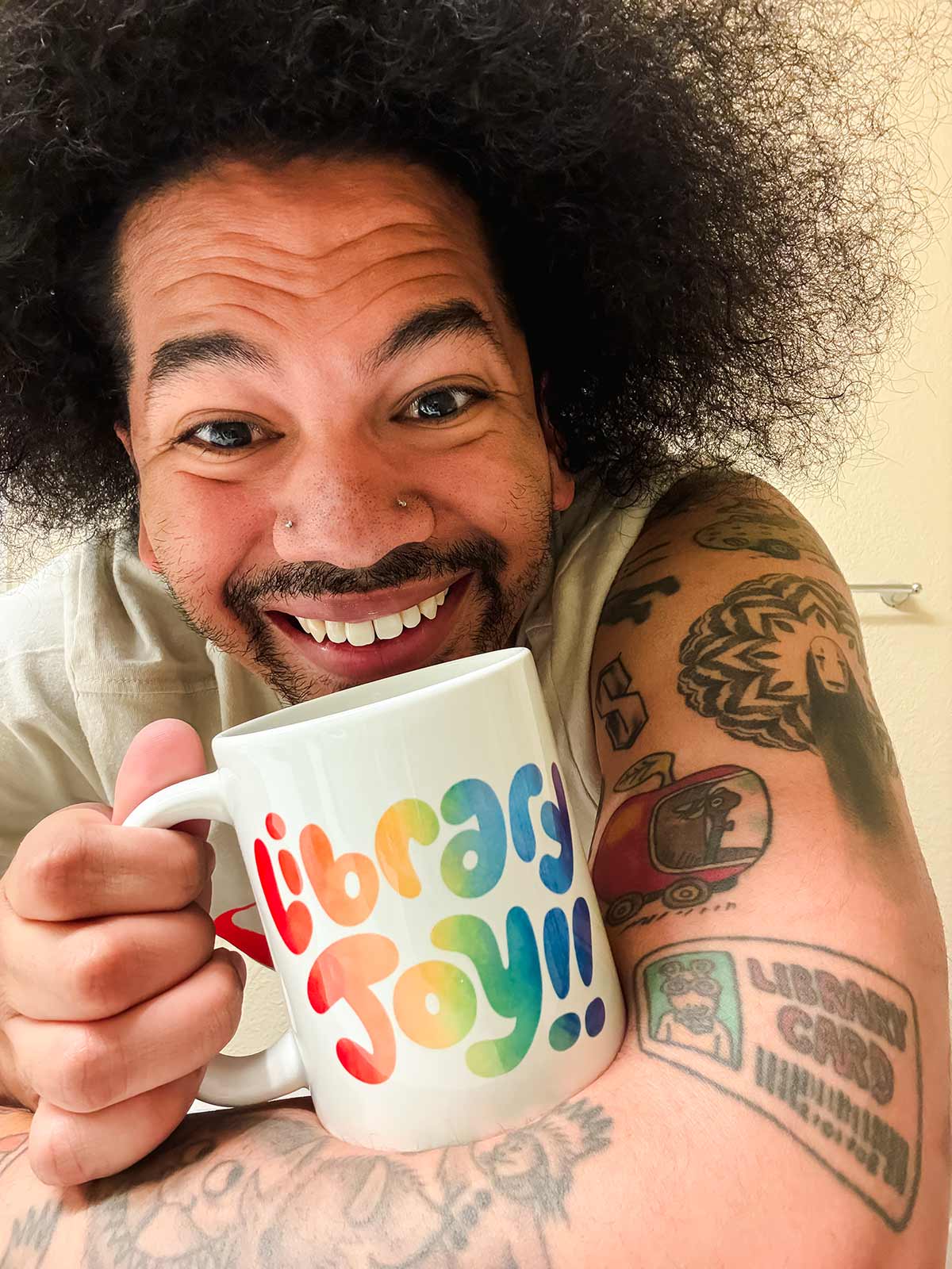 Mychal Threets: Library Joy mug (Print Shop) - Image 2