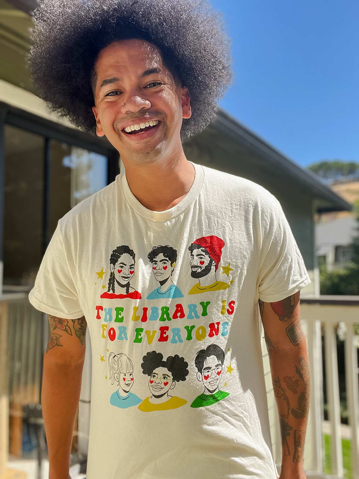 Mychal Threets: The Library is for Everyone Unisex T-Shirt - Image 2