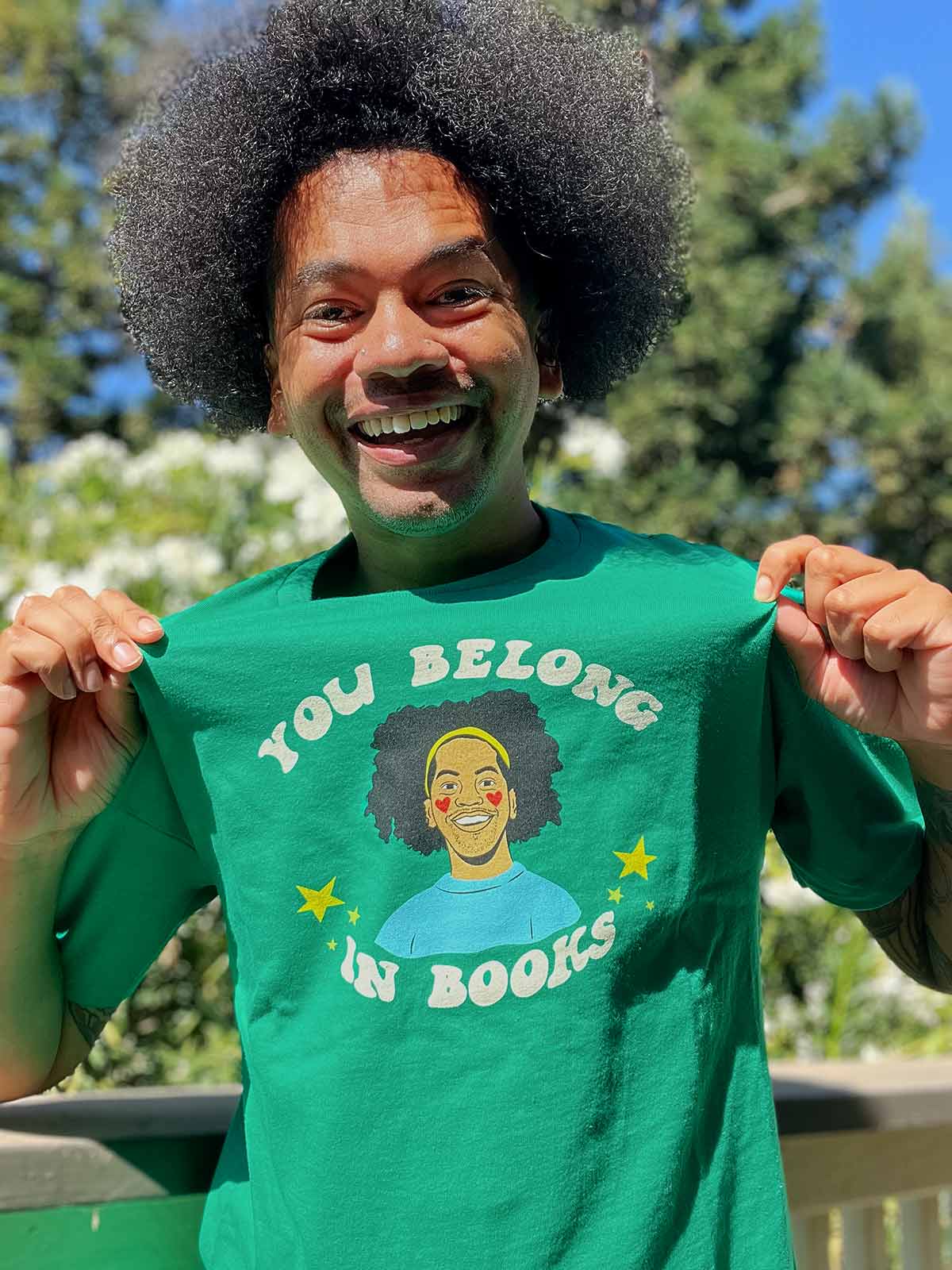 Mychal Threets: You Belong in Books Unisex T-Shirt - Image 2