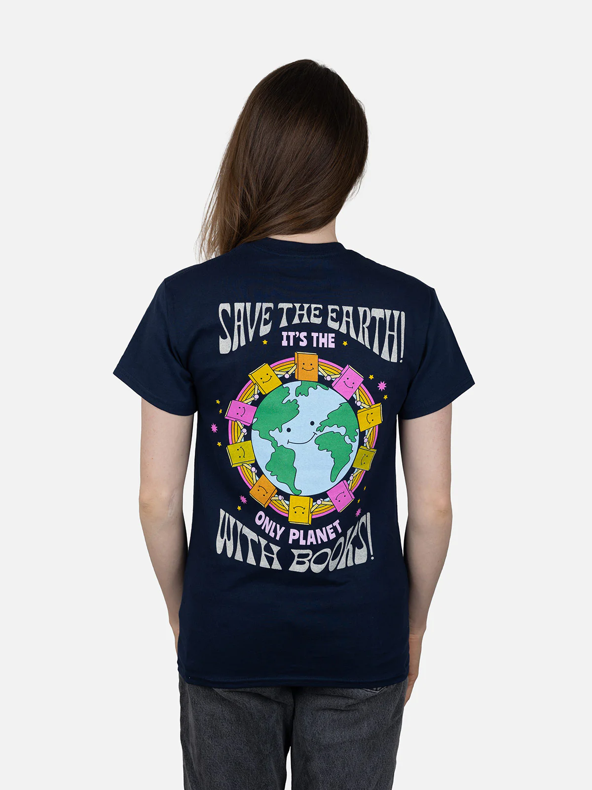Only Planet with Books Unisex T-Shirt - Image 4