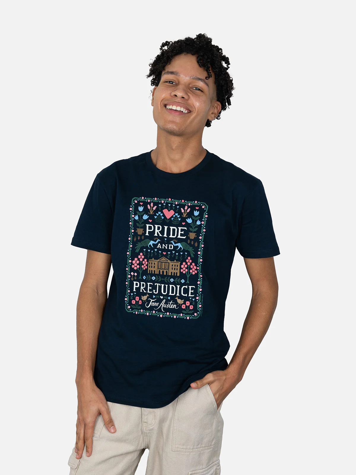 Pride and Prejudice (Puffin in Bloom) Unisex T-Shirt - Image 2