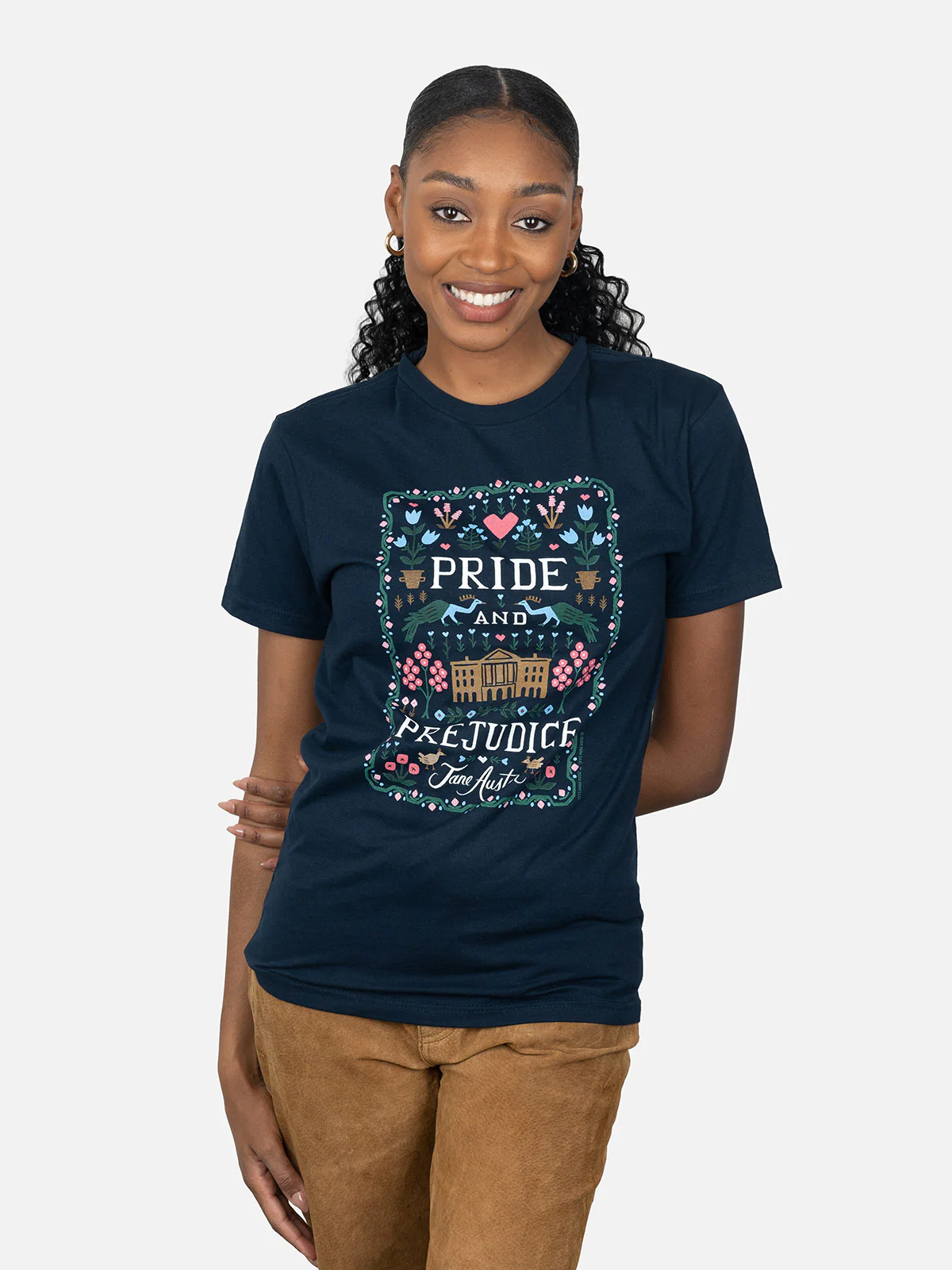 Pride and Prejudice (Puffin in Bloom) Unisex T-Shirt - Image 3