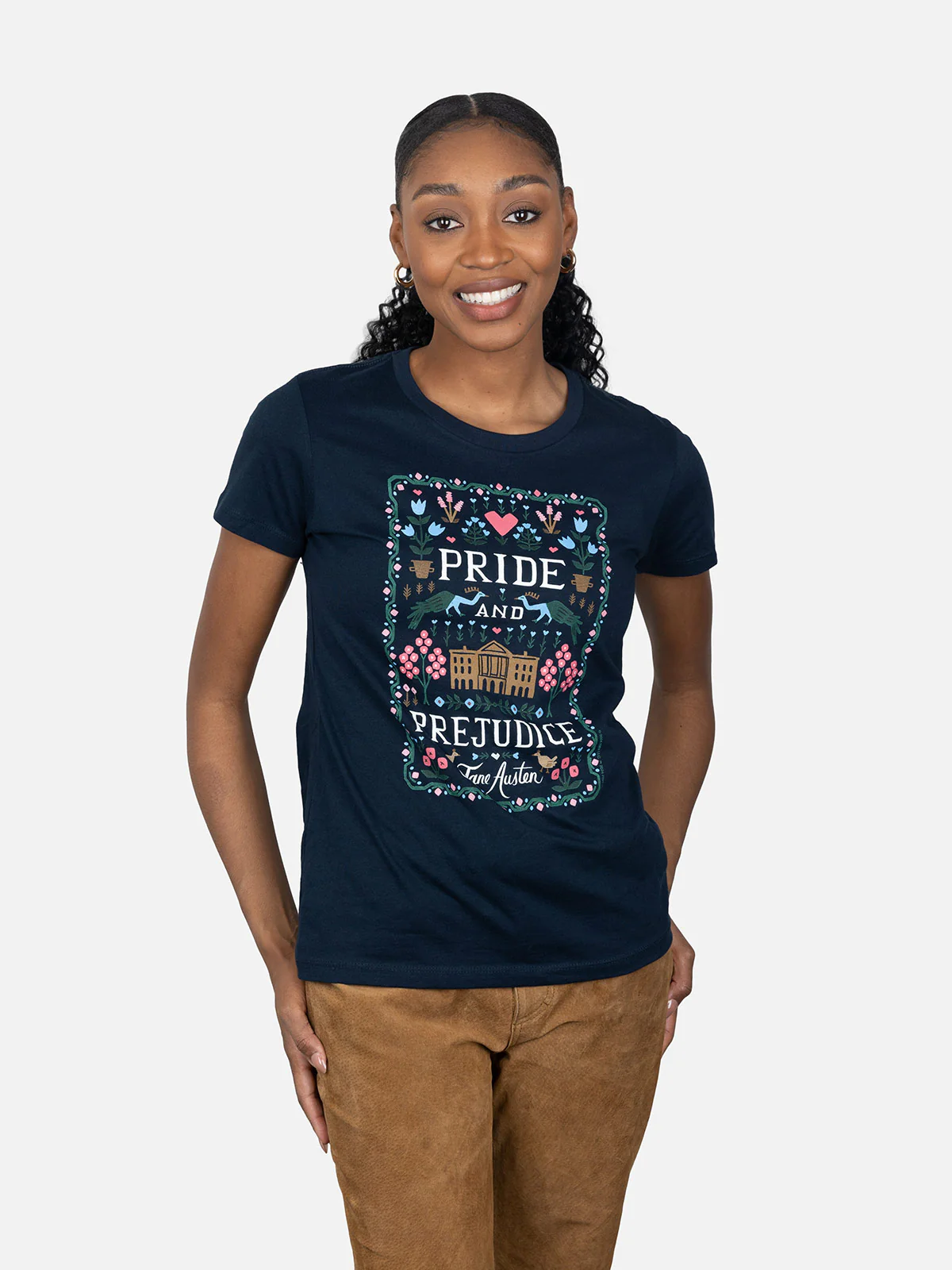 Pride and Prejudice (Puffin in Bloom) Women's Crew T-Shirt - Image 2