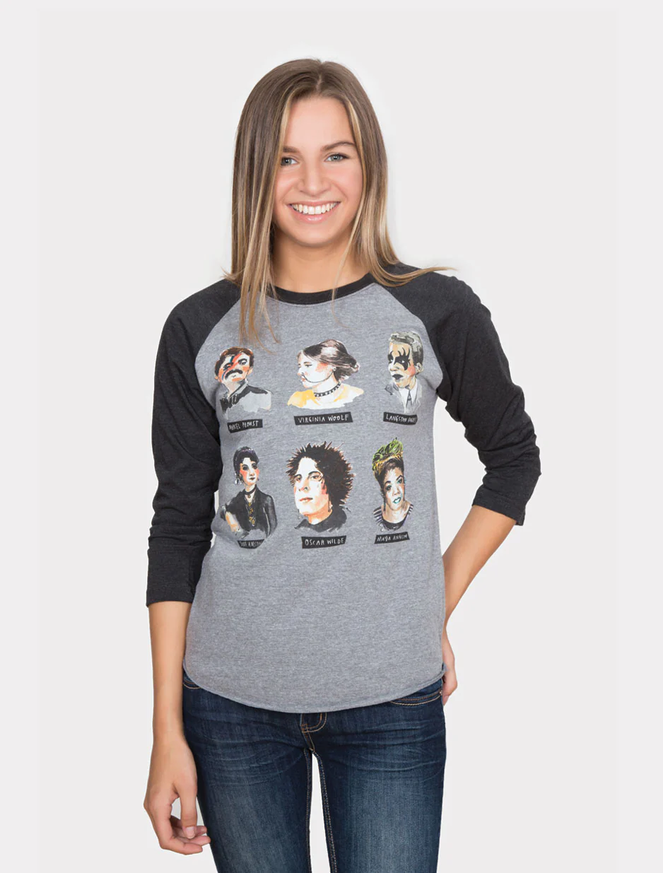 Punk Rock Authors Unisex 3/4-Sleeve Raglan - Image 3