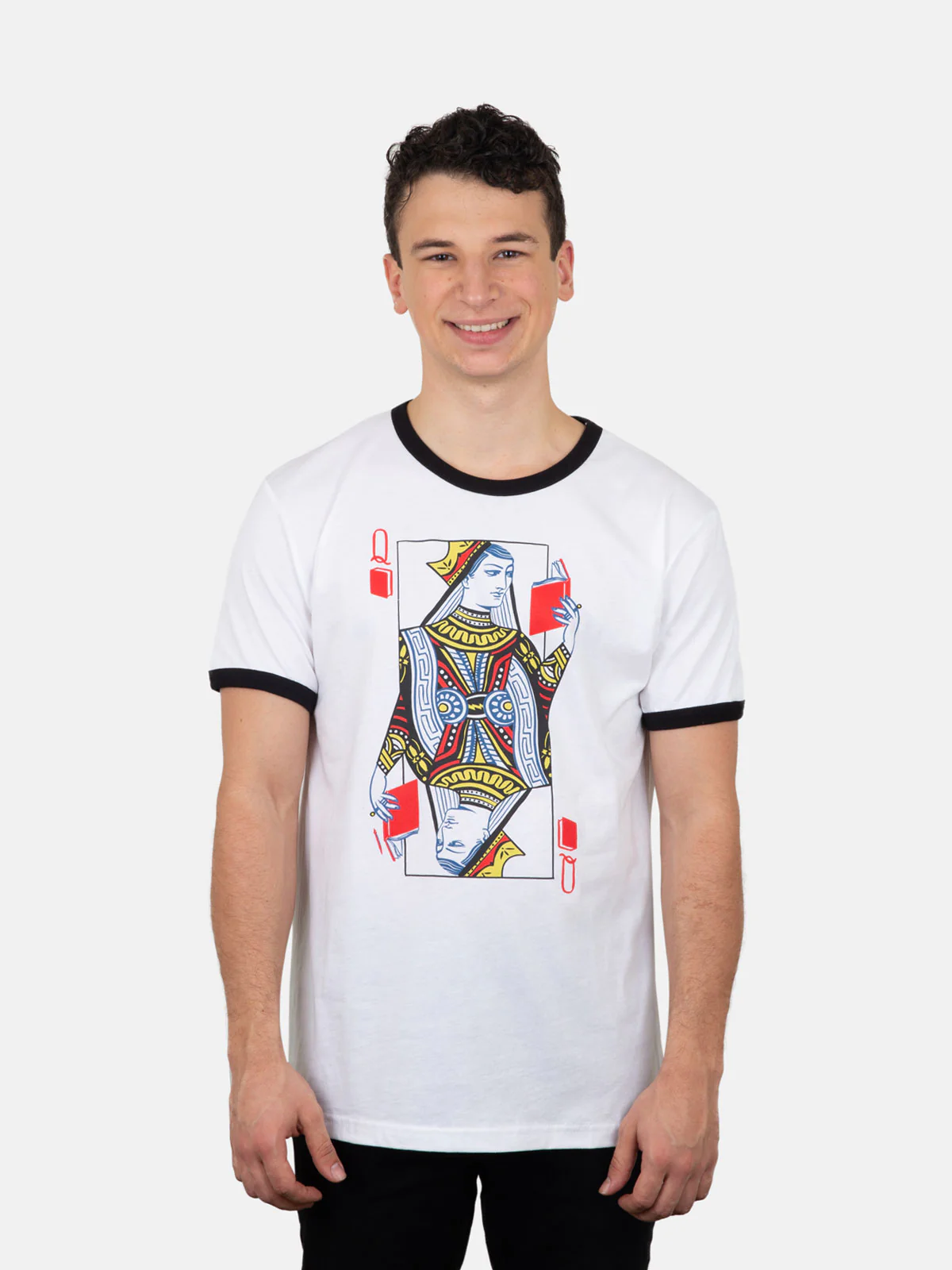 Queen of Books Unisex Ringer T-Shirt - Image 2