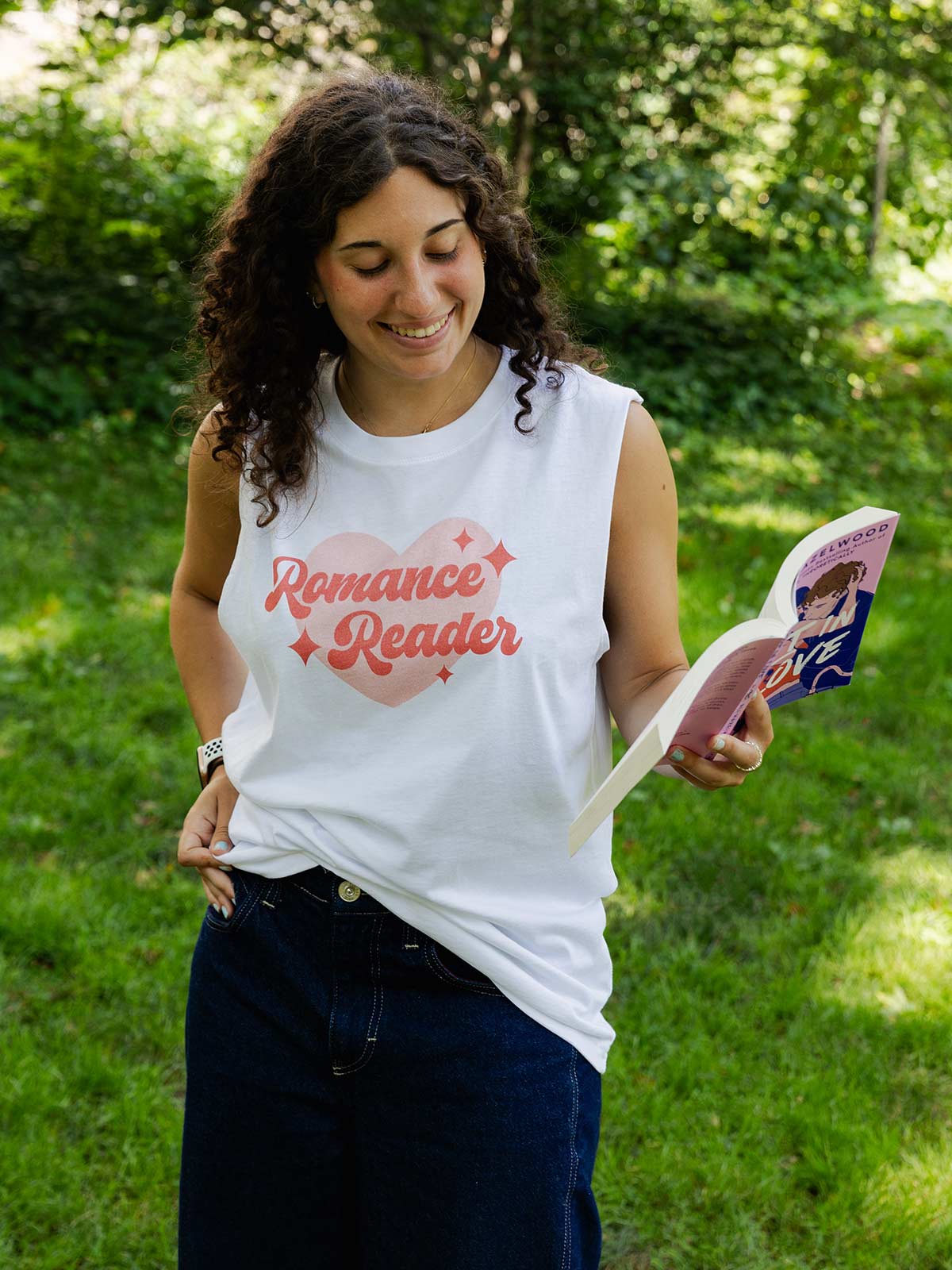 Romance Reader Unisex Tank Top (Print Shop) - Image 2