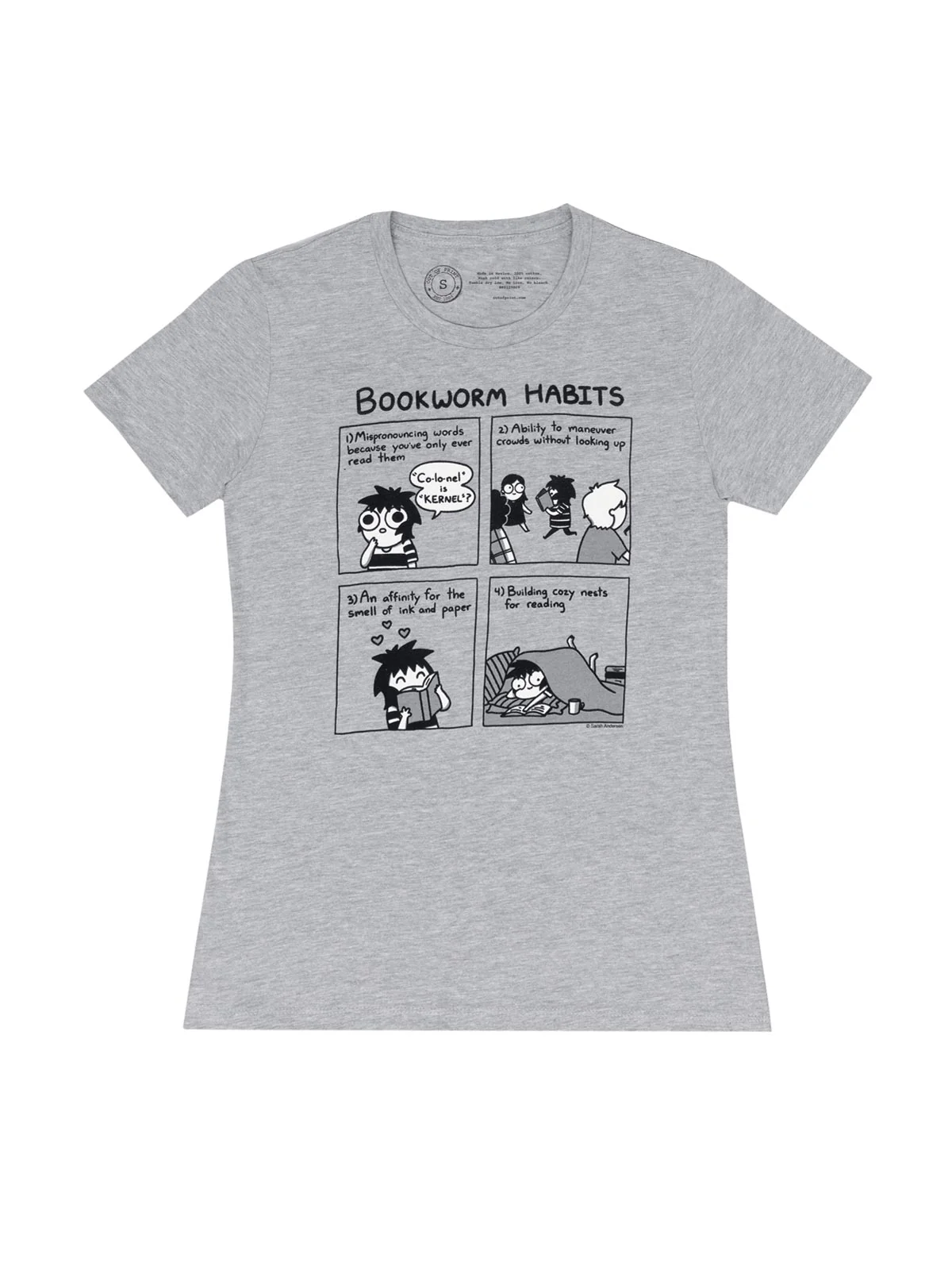 Sarah's Scribbles - Bookworm Habits Women's Crew T-Shirt