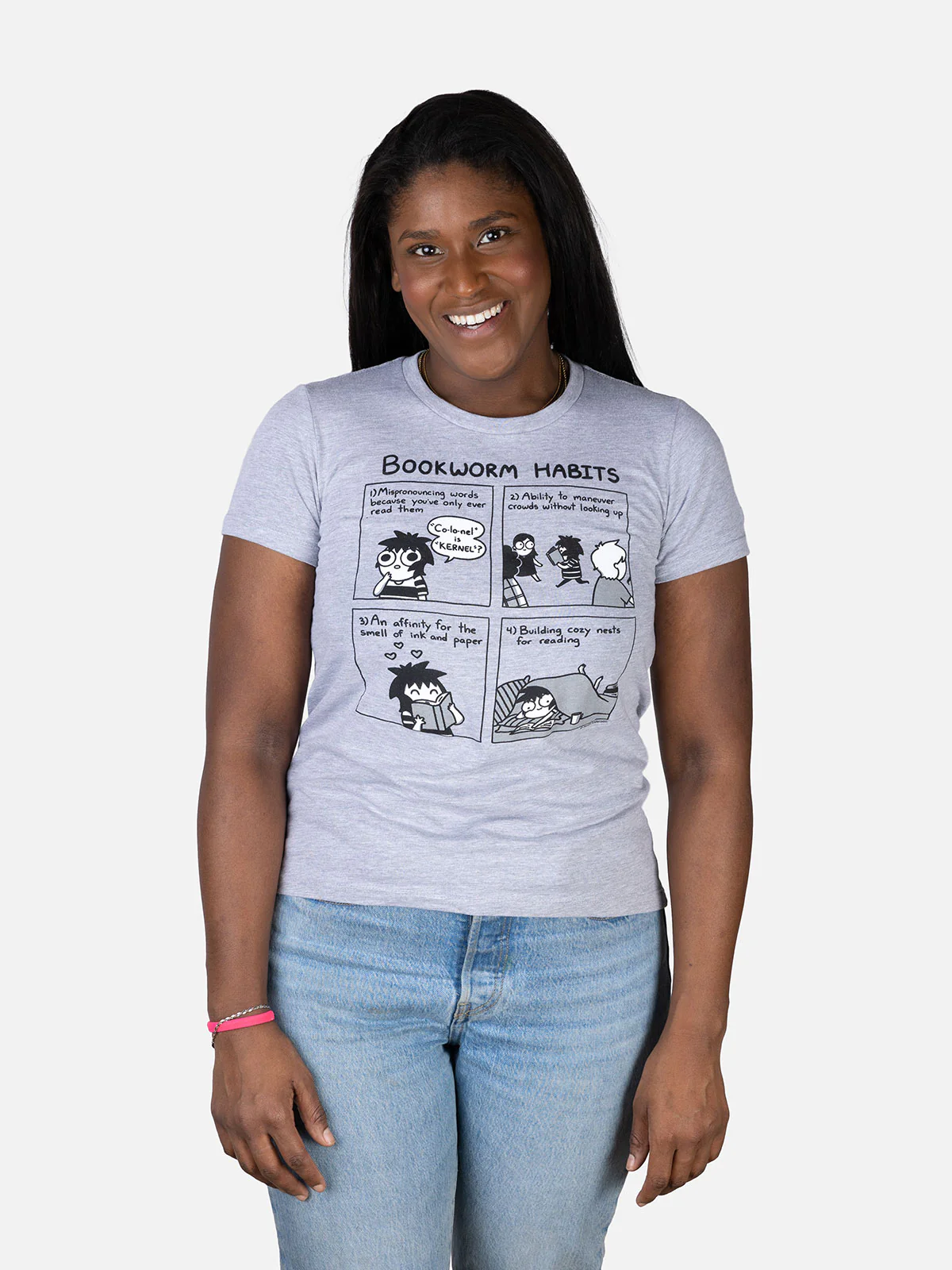 Sarah's Scribbles - Bookworm Habits Women's Crew T-Shirt - Image 2