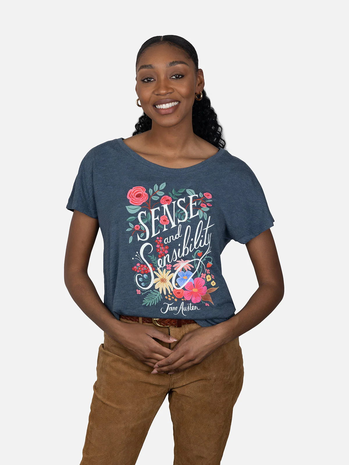 Sense and Sensibility (Puffin in Bloom) Women’s Relaxed Fit T-Shirt - Image 2