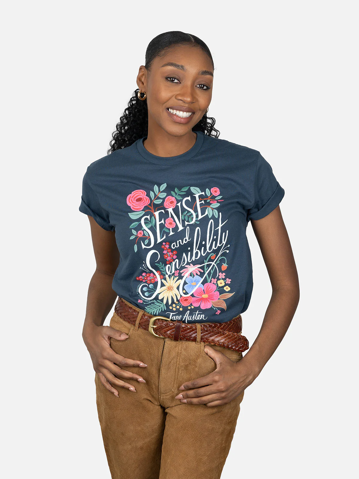 Sense and Sensibility (Puffin in Bloom) Unisex T-Shirt - Image 3