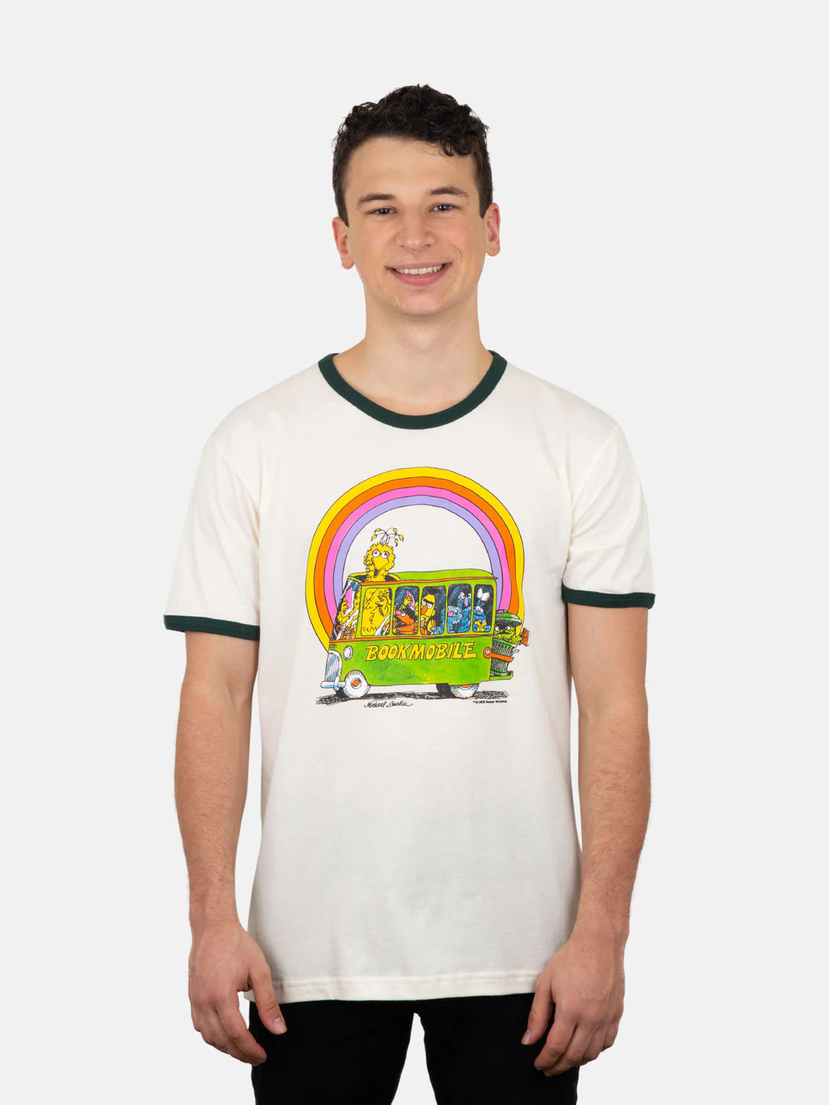 Sesame Street Bookmobile Unisex Ringer T-Shirt - Image 2