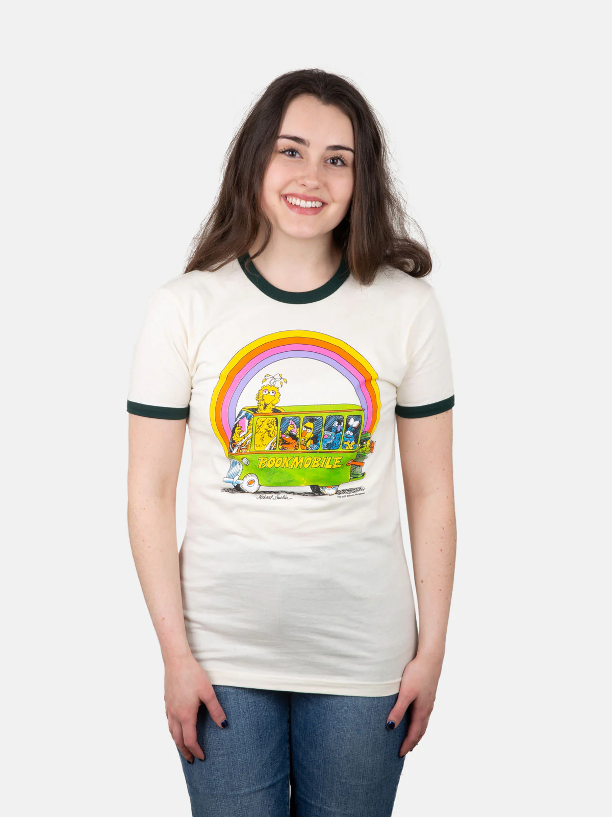Sesame Street Bookmobile Unisex Ringer T-Shirt - Image 3