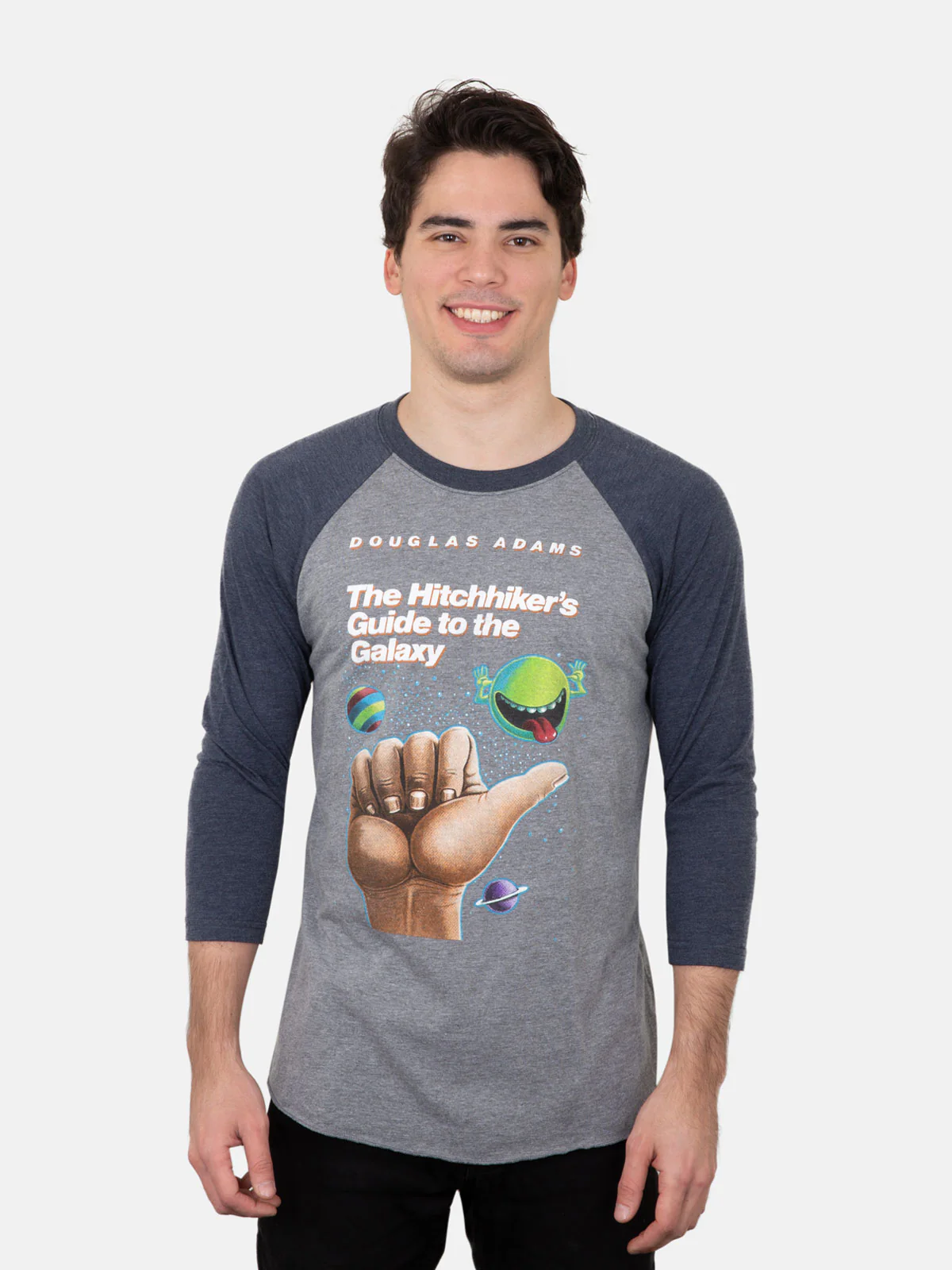 The Hitchhiker's Guide to the Galaxy Unisex 3/4-Sleeve Raglan - Image 3