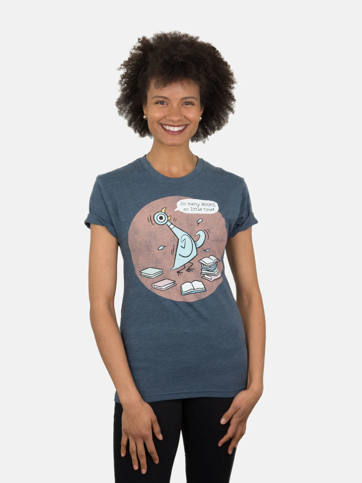 The Pigeon: So Many Books Unisex T-Shirt - Image 3