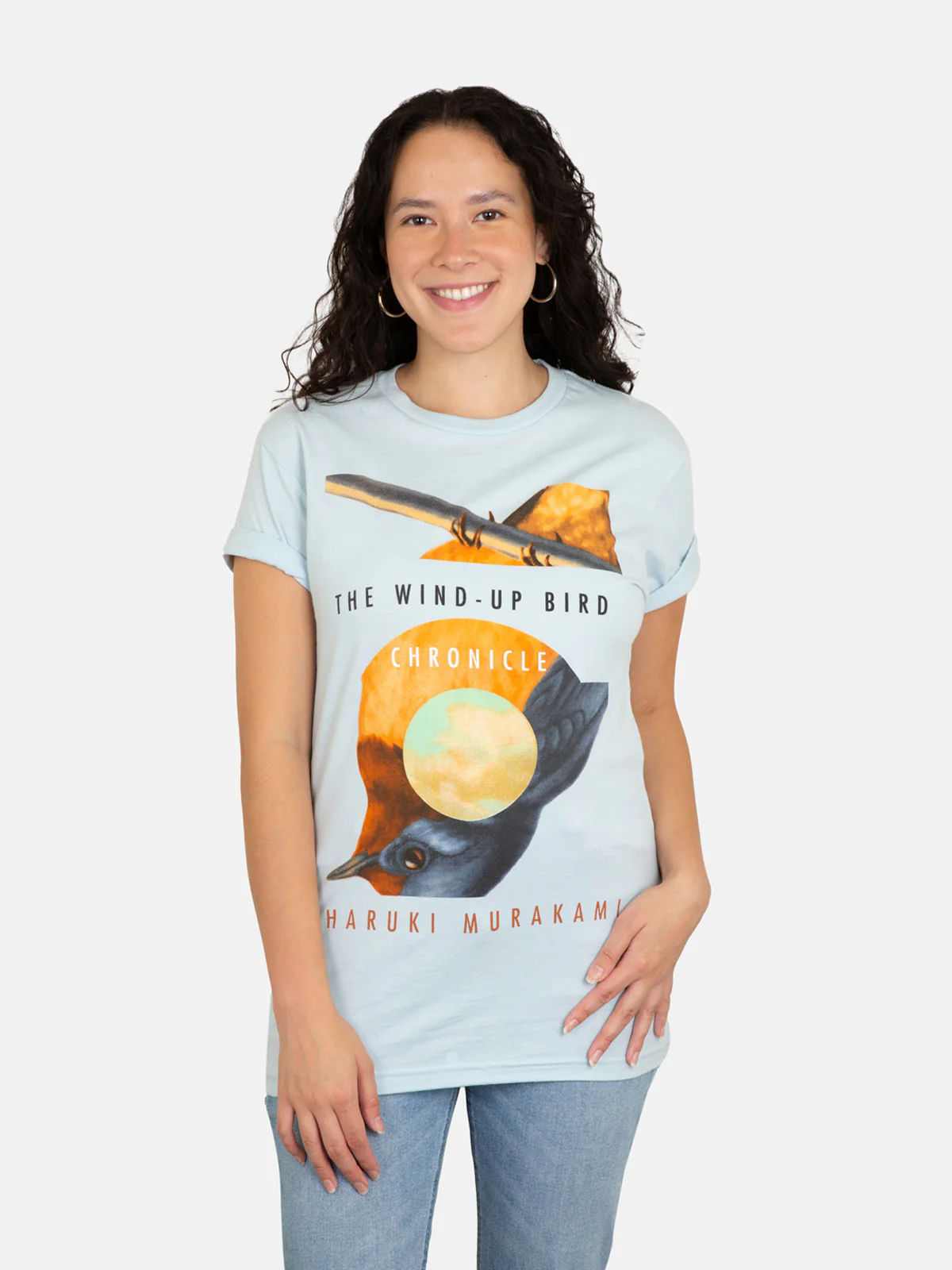 The Wind-Up Bird Chronicle Unisex Blue T-Shirt - Image 3
